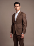 Tan Windowpane Check Two-Piece Suit - front view