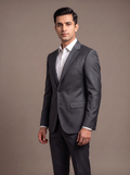 Heather Grey Flannel Two-Piece Suit - front view