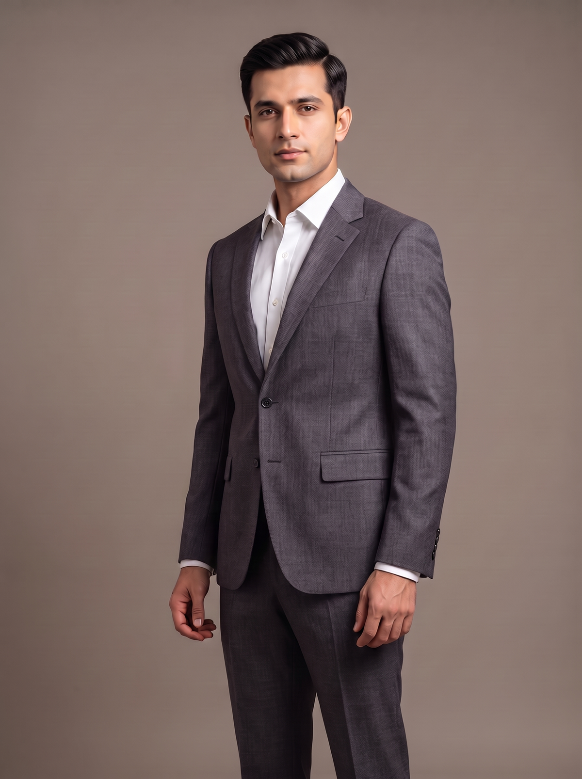 Storm Grey Flannel Two-Piece Suit - front view