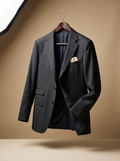 Charcoal Pinstripe Blazer - hanging front view