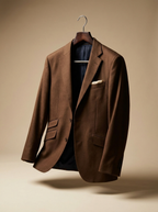 Grey Satin Sheen Blazer - hanging front view