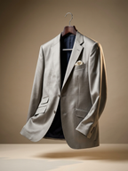 Brown Twill Blazer - hanging front view