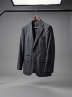 Charcoal Grey Twill Blazer - hanging angle view