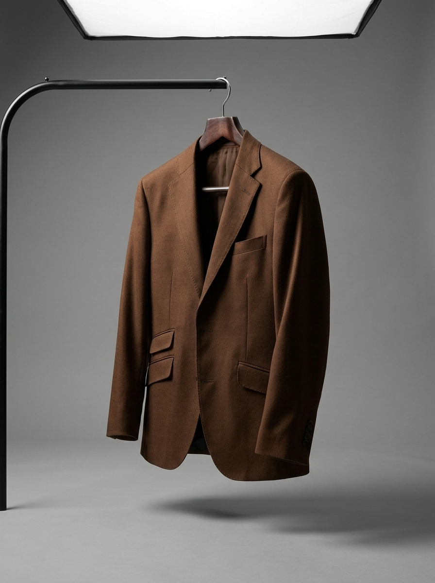 Grey Satin Sheen Blazer - hanging angle view