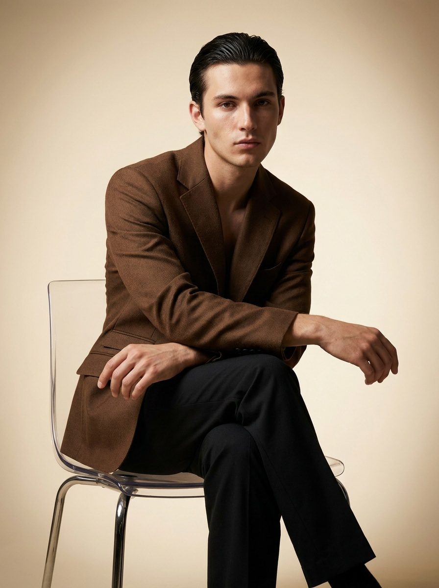 Grey Satin Sheen Blazer - worn on model